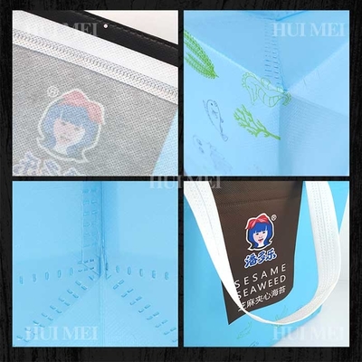 통기성 PP 비 우븐 폴리프로필렌 여성용 대형 손가방 눈물 방지 청색과 검정색