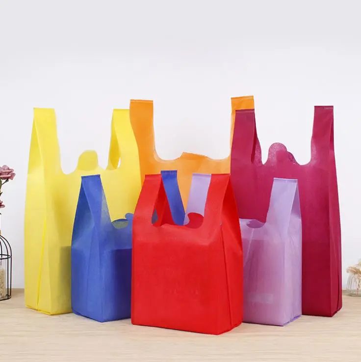 뜨거운 판매 폴리프로필렌 슈퍼마켓 쇼핑 가방 짠 것이 아닌 티셔츠 조끼 가방